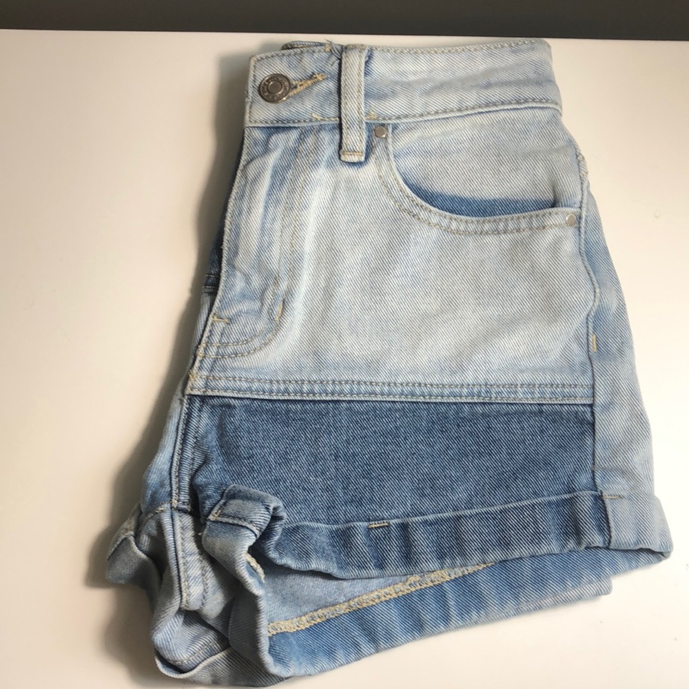 PacSun Patchwork/Two-Tone Mom Short